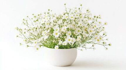 Beautiful White Flower Arrangement in Minimalist Vase