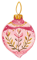 Obraz premium PNG Christmas ornament illustration christmas pink.