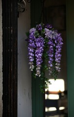 Decorative flowers on an old building