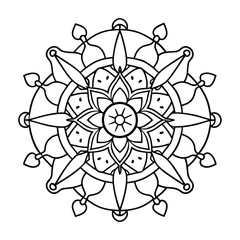 Mandala Incorporating Elements of a Stethoscope, Syringes, and Flowers Intertwined in a Circular Design. Vector art Illustraion 