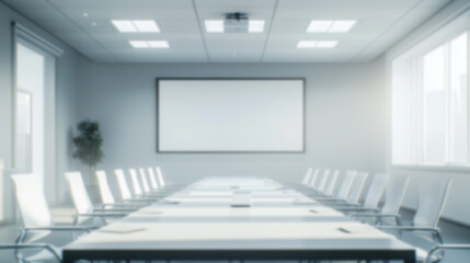 白く明るい会議室のボカシ背景素材