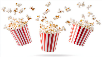 Popcorn banner,  set on white background