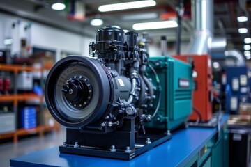 Industrial electricity generator in operation  a modern approach to power generation