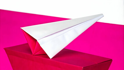 Soaring Voter Registration Form: Innovative Concept of a Paper Airplane Representing Increased Voter Participation Against a Pure White Backdrop