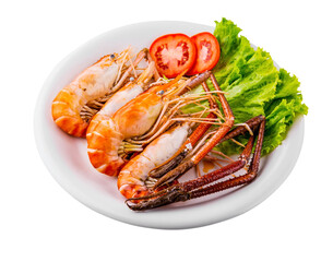 cooked shrimp on a white plate