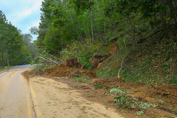 US21 near Independence, VA closed due to landslide from Hurricane Helene