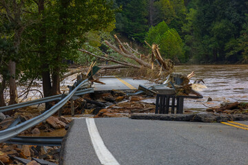 Low Water Bridge in Fries, VA destroyed by Hurricane Helene