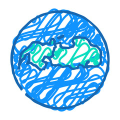 laurasia earth continent map doodle icon sketch vector. laurasia earth continent map sign. isolated symbol illustration