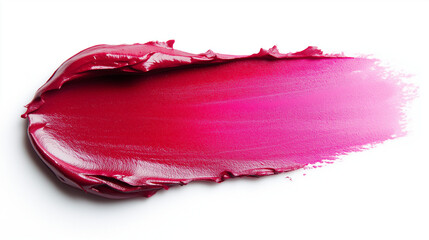 a single, elegant swatch of cool fuchsia lipstick on white background, with soft color gradients and subtle sheen to highlight the texture and glossiness of lip makeup