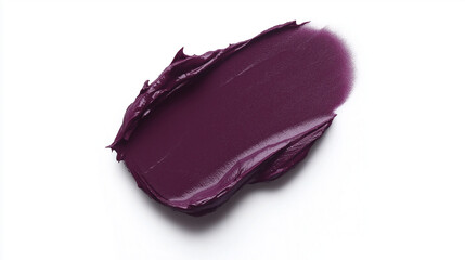 a single, elegant swatch of deep plum lipstick on white background, with soft color gradients and subtle sheen to highlight the texture and glossiness of lip makeup