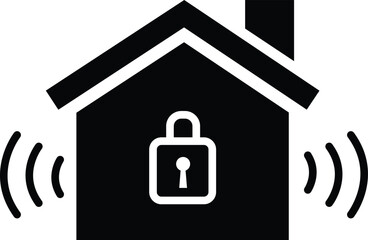 Home security alarm icon. Home security signs. Smart home security symbol. flat style.