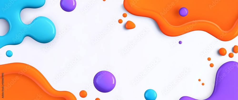Poster abstract illustration featuring colorful blobs and splatters.