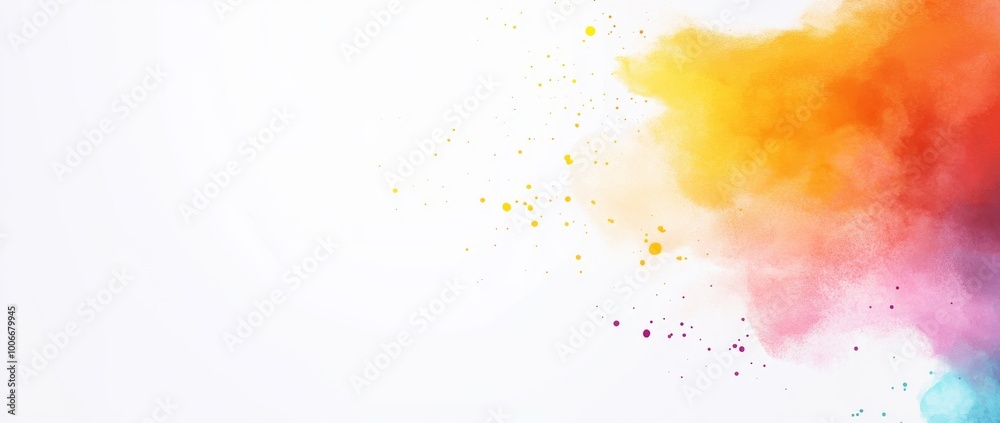 Poster a lively and vibrant abstract illustration with splatters and blobs of color.