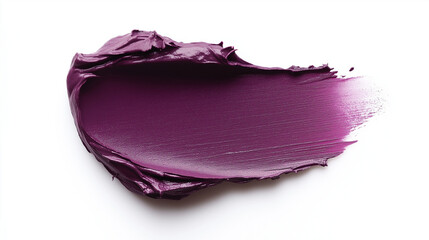 a single, elegant swatch of deep violet lipstick on white background, with soft color gradients and subtle sheen to highlight the texture and glossiness of lip makeup