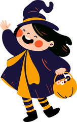 Cute little kid in Halloween costume