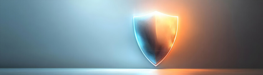 Glowing Holographic Key Icon on Plain White Background - Symbolizing Business Access & Leadership Responsibility for Corporate Ads