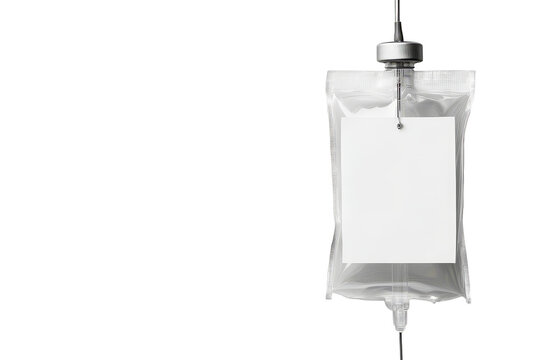 Medical IV drip with copy space on transparent background