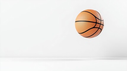 Obraz premium a basketball in midair clipart, sports motion, 3D illustration, dynamic angle, isolated on white background