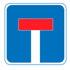Dead end sign on a blank background. Ideal for traffic, road safety, or urban planning.