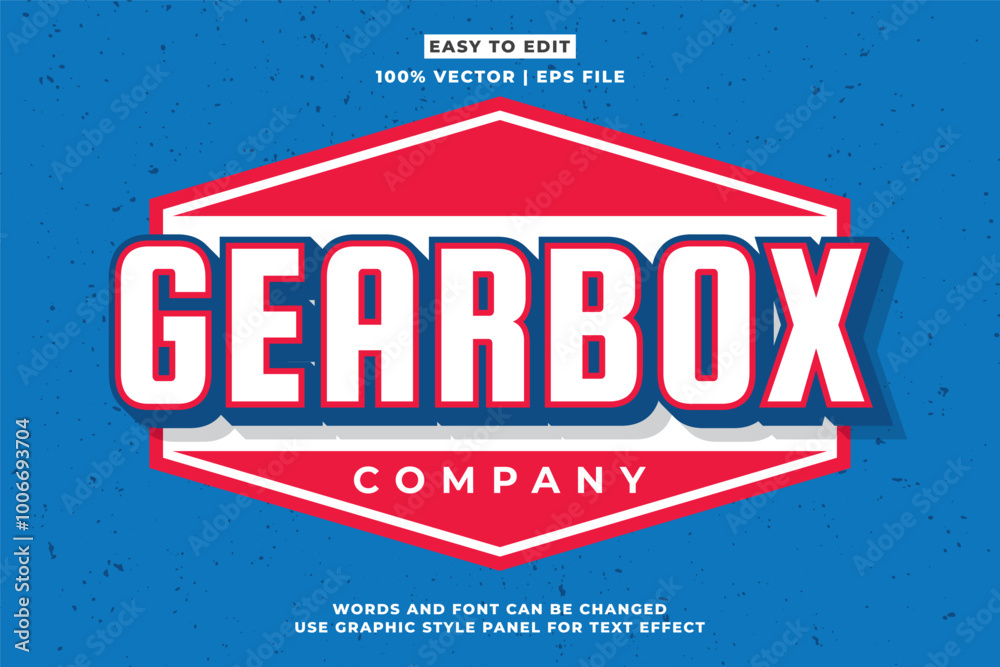 Poster Vintage text effect template with 3d style editable font effect. Retro text effect vector style