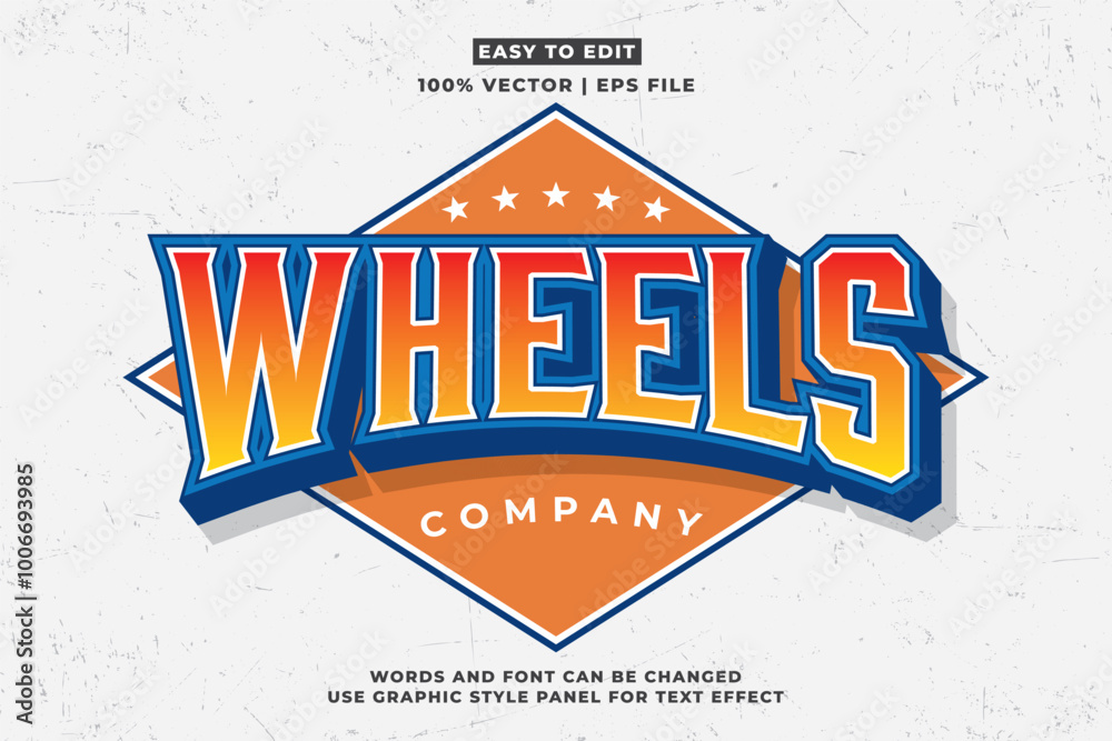 Poster Vintage text effect template with 3d style editable font effect. Retro text effect vector style