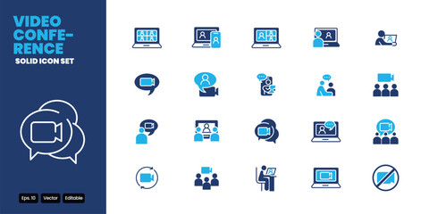 video conference colored icon vector design good for web and mobile app