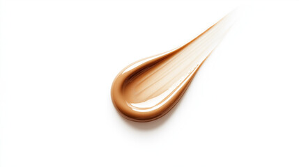 an exquisite swatch of beige liquid foundation on a pristine white background