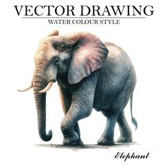 Fototapeta premium Water color style elephant illustration