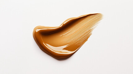 an exquisite swatch of warm vanilla liquid foundation on a pristine white background