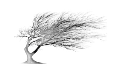 Obraz premium Abstract Tree Silhouette with Glitched Background