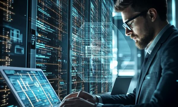 Cyber Security Professional Working On Data Security