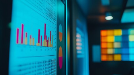 Colorful Data Visualization on Digital Screen