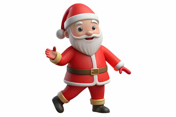 3D Santa Leading a Festive Christmas Parade Vector Illustration - Ideal for Infographics, Isolated on White Background