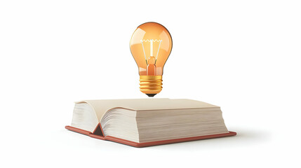 3D Book and Lightbulb Icons Representing Knowledge and Innovation - A Vector Image for Infographics and Educational Materials on Business Decision Making