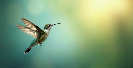 Fototapeta premium Hummingbird bird. Close-up, instead of for text