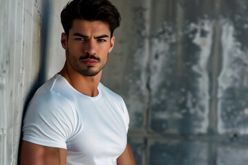 Man wearing white Tshirt