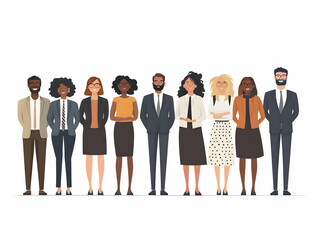 Fototapeta premium Engaging Diversity & Inclusion Forum: Tracking Corporate Leaders' Genuine Exchanges with Community Groups - Flat Vector Illustration for Business Growth