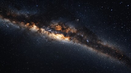 Fototapeta premium A breathtaking view of the Milky Way galaxy, showcasing a vast band of stars and nebulae against a dark, starry sky