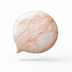 Marble speech bubble on a white isolated background.