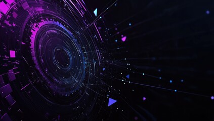 Fototapeta premium Abstract Digital Art with Neon Glow