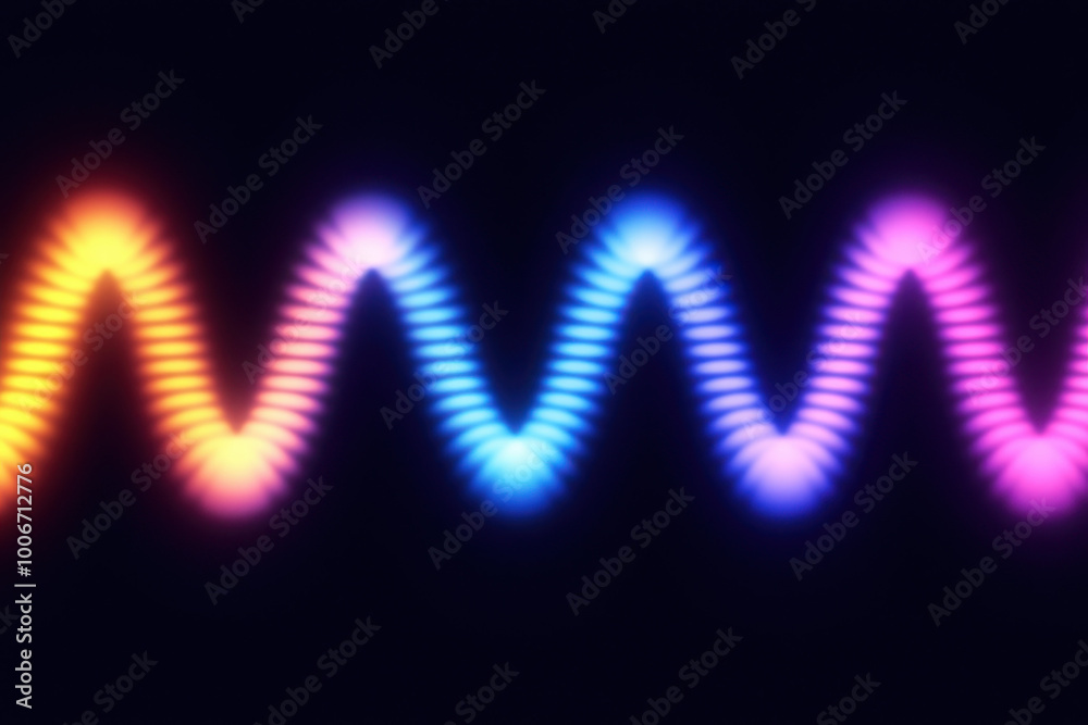 Poster vibrant wave patterns in a spectrum of colors, creating a dynamic visual effect ideal for background