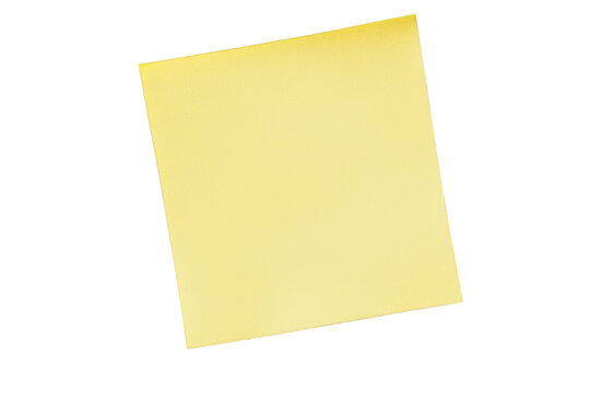 Yellow sticky note with copy space on transparent background