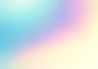 Iridescent blur background of yellow pink blue gradient. 