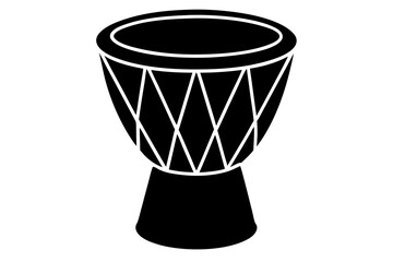 Traditional Drum Silhouette Classic Drum Design Vector Illustration