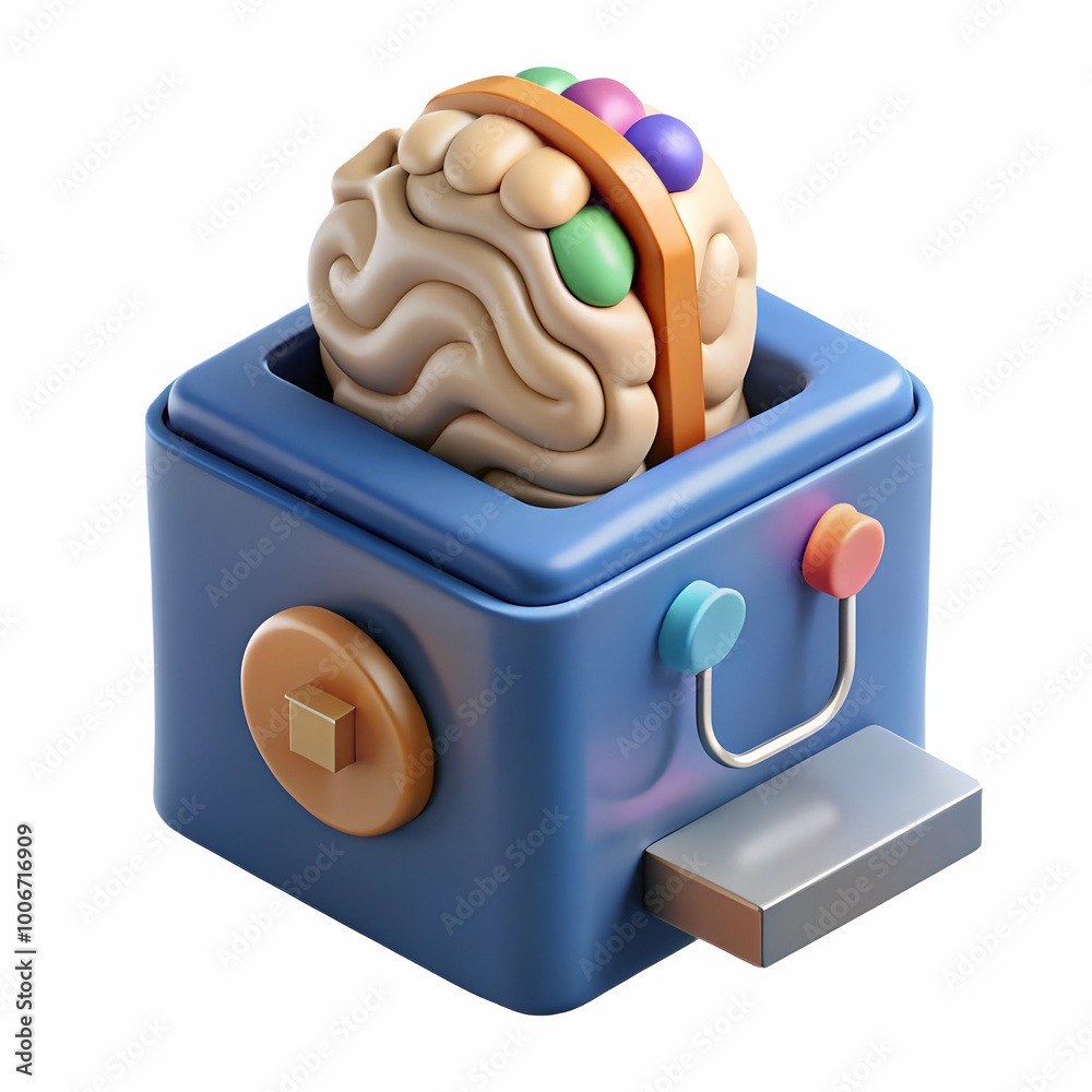 Sticker Close-Up of Voter's Brain Activity Monitored with Neurofeedback Sensors at a Polling Station � Sleek Data Displays & Brainwave Visualizations on White Background