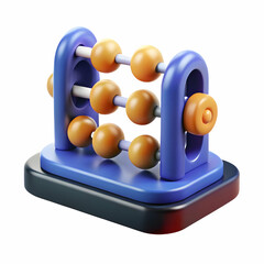 Futuristic Vote Count Abacus Vector: Glowing Beads Displaying Election Totals - Isolated on White Background for Results Information