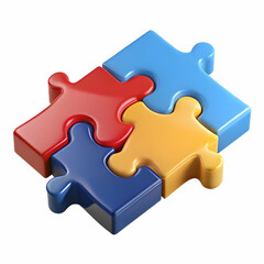 Vector Illustration of Jigsaw Map of Voting Districts: Redistricting Concept with Separated Pieces, Isolated on White Background for Custom Labels