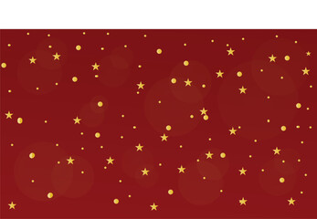 Wide red vector background with gold stars , winter, Merry Christmas theme. Vector illustration. EPS 10