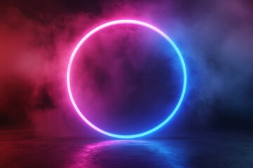 Neon Circle in Smoke