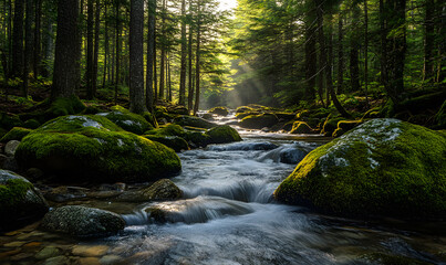 Obraz premium Stunning Nature Landscapes: Mountains, Forests, Oceans, and Serene Vistas.